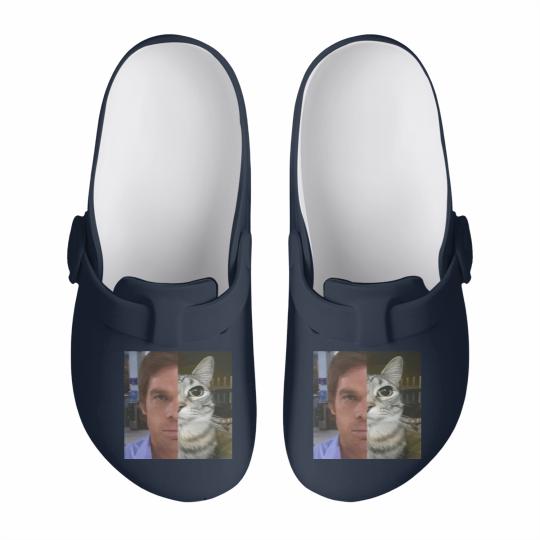 Discover Dext Morgan Slip On Clogs, Funny Cat Meme Slip On Clogs, Unisex Heavy Cotton Slip On Clogs, Gift for Dexter Fans, TV Show Fan Slip On Clogs