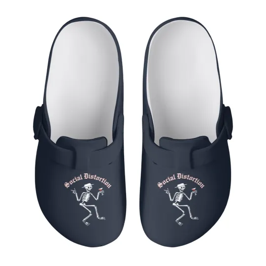 Discover Social Distortion Skull Art Slip On Clogs