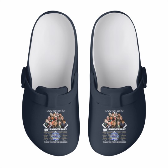 Discover Doctor Who 60th Anniversary 1963-2023 Thank You For The Memorie1 Signature Slip On Clogs
