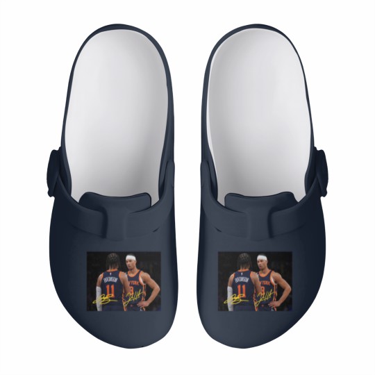 Discover Jalen Brunson and Josh Hart With Signature Vintage Slip On Clogs, New York Basketball Retro 90s Slip On Clogs