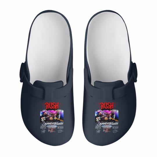 Discover 55 Years RUSH Band 1968-2023 Signatures Slip On Clogs