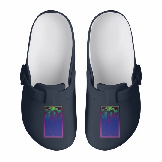 Discover Art Nouveau Ladies (blue on purple) - Art Nouveau - Slip On Clogs