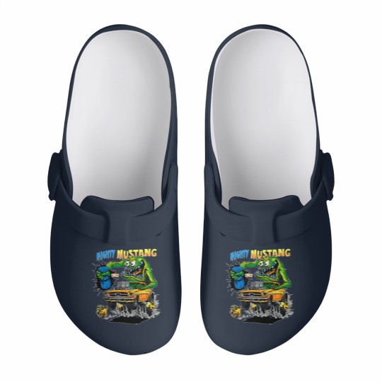 Discover ED ROTH RAT FINK ORIGINAL MIGHTY MUSTANG BLACK Slip On Clogs