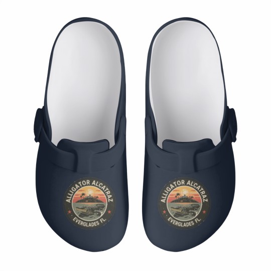 Discover Alligator Alcatraz Slip On Clogs, Everglades Florida Parody Slip On Clogs, Funny Vintage
