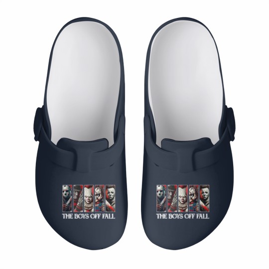 Discover The Boys Of Fall Slip On Clogs, Halloween Horror Characters Slip On Clogs, Friends Horror Characters Slip On Clogs