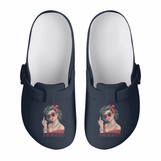 Discover Is He Dead Yet Slip On Clogs, Anti Trump Slip On Clogs, Not Subtle Anti Trump Slip On Clogs, Resist And Persist