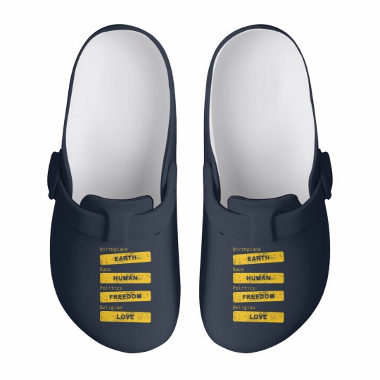 Discover Birthplace Earth Grunge - Human Freedom Love Slip On Clogs