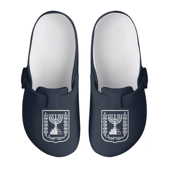 Discover Israel Slip On Clogs Emblem of the State of Israel Patriotic Israel Heritage Slip On Clogs