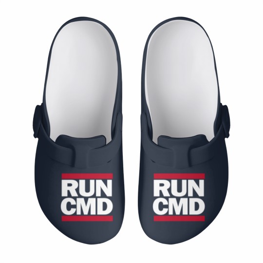 Discover RUN CMD Slip On Clogs