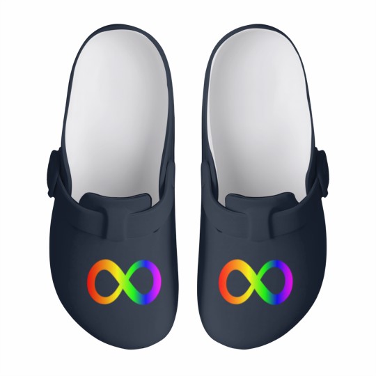 Discover autism infinity symbol// rainbow Slip On Clogs