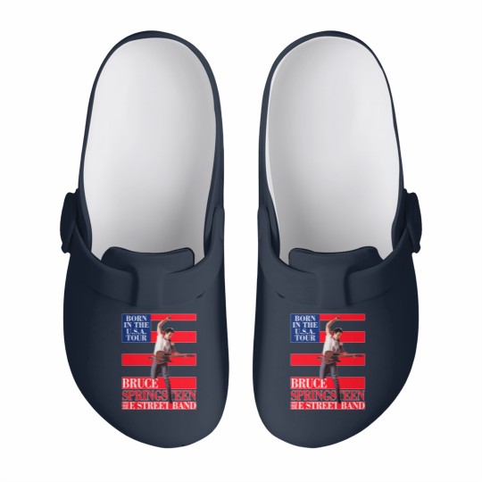 Discover Bruce Springsteen Born In Usa Tour Slip On Clogs, Bruce Springsteen Usa Flag Slip On Clogs