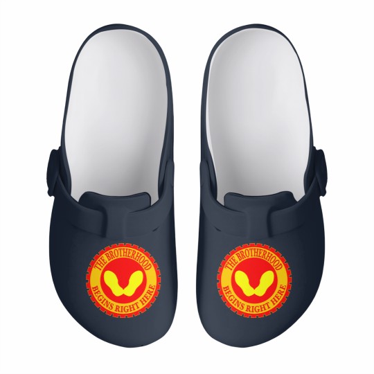 Discover The Brotherhood Begins Right Here Yellow Footprint Slip On Clogs