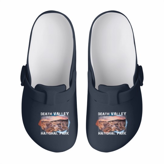 Discover Death Valley National Park Slip On Clogs with Sunset Scene