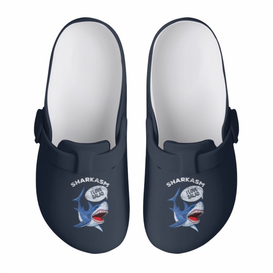Discover Sarcastic Shark Humor Meat Lover Marine Biology Slip On Clogs
