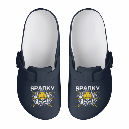 Discover Sparky Grounded Voltage Electrician Lineman Skull Slip On Clogs