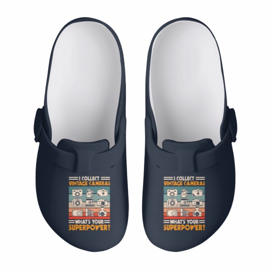 Discover Vintage Camera Collector Slip On Clogs