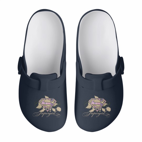 Discover Supergirl Flowers Slip On Clogs