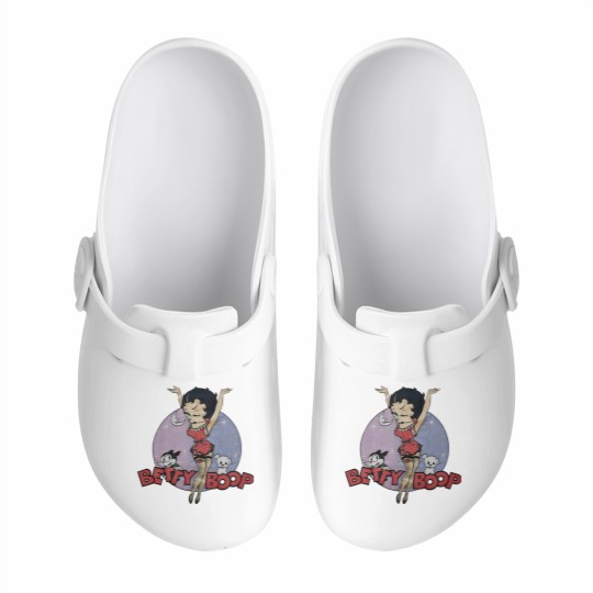 Discover Vintage 1988 Betty Boop in Fishnet Stockings Slip On Clogs
