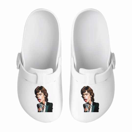 Discover Caricature of Mick Jagger Slip On Clogs