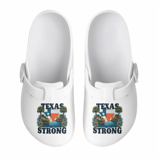 Discover Texas Strong Hill Country 2025 Flood Slip On Clogs, Kerr County Pride Slip On Clogs