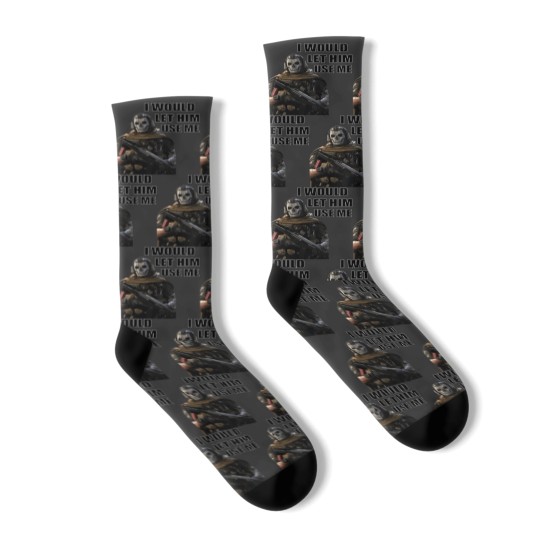 Discover I WOULD LET GHOSTT USE ME black text Socks