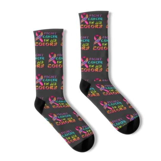 Discover Fight Cancer In All Colors Socks, Cancer Survivor Gift, Fight Cancer Socks
