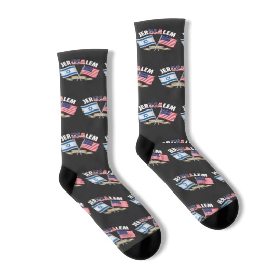Discover jerusalem israel usa american flag Socks