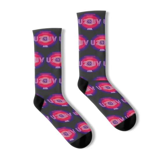 Discover U2 Las Vegas Socks,U2 Ultraviolet Sphere 2023,U2 UV logo,U2 Live at Sphere