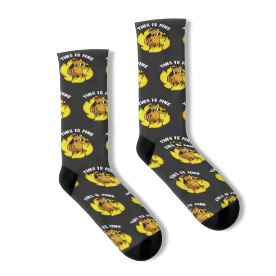 Discover This Is Fine Internet Meme Socks