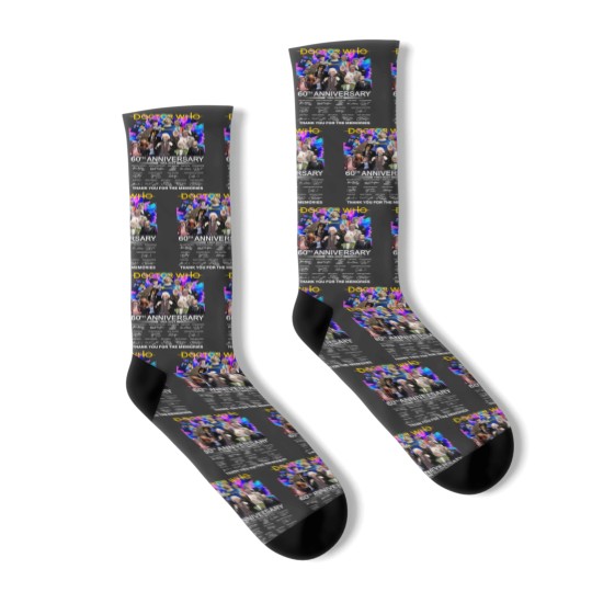 Discover Doctor Who 60th Anniversary 1963 - 2023 Signature Thank You Socks