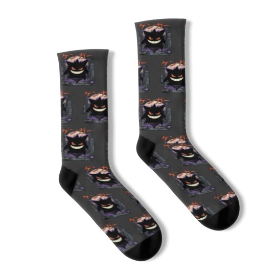 Discover Gengar Japanese Style Socks | Movie Film Nerd Gaming Anime Novelty Funny