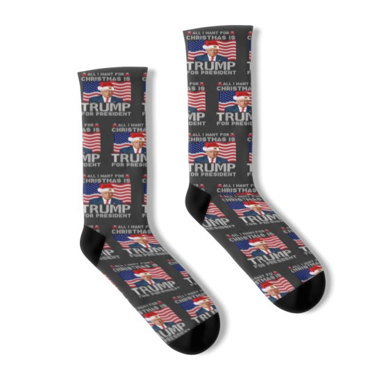 Discover All I Want For Christmas Is Trump For President Trump 2024 Socks