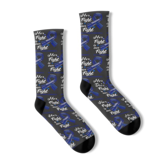 Discover Rectal Cancer Awareness Rectal Cancer Awareness Her Fight is our Fight Socks