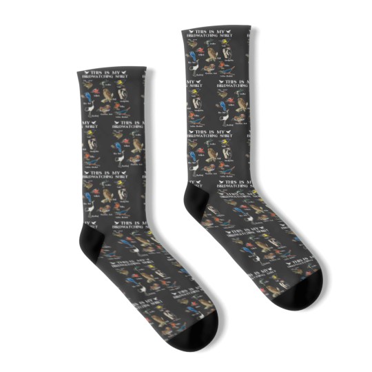 Discover Bird Nerd Socks, Forest Botanical Colorful Birds Birdwatchers Gift Bird