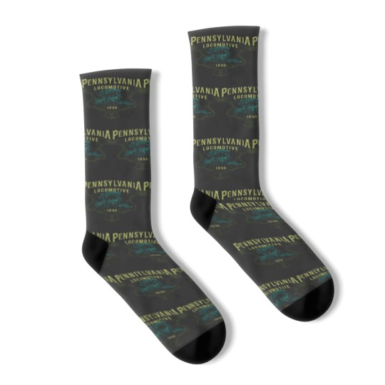 Discover Pennsylvania Railroad Steam Train Locomotive Socks