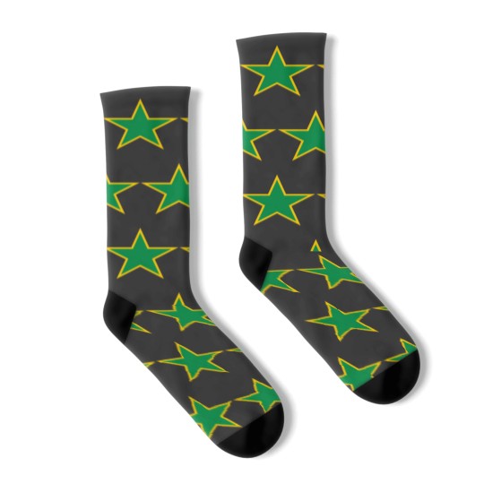 Discover Green Star Funny gift Socks
