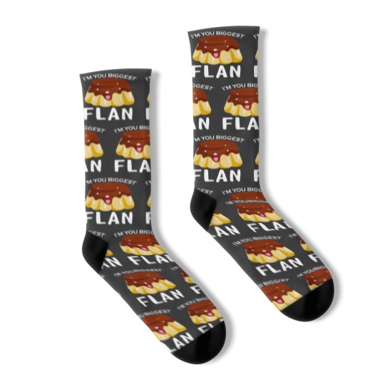 Discover Biggest Flan Cute Food Kawaii Flan Funny Puns Socks