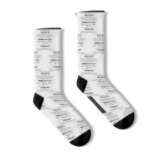 Discover CVS Receipt Graphic Socks