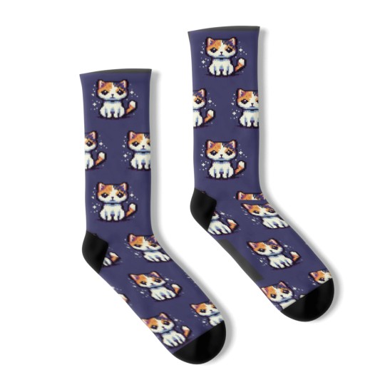 Discover Pixel Calico Cat Socks