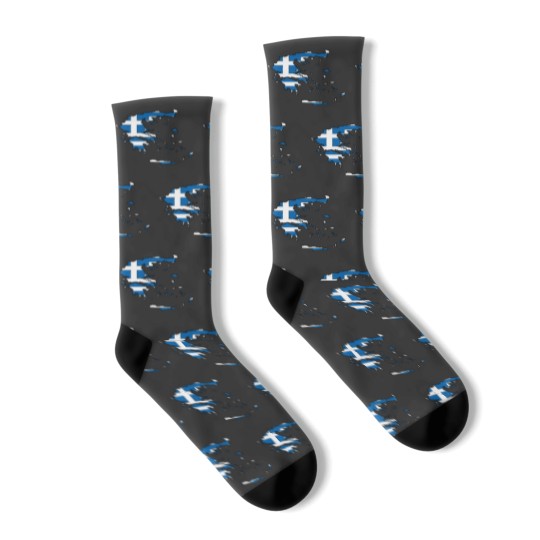 Discover Greece Map With Greek Flag Sticker Socks
