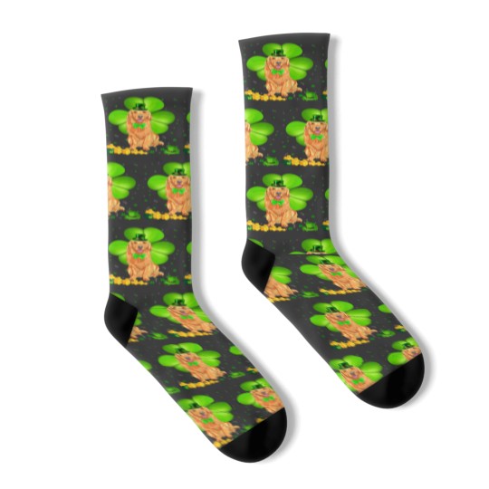 Discover St Patricks Day Golden Retriever Shamrock Pet Dog Lover 1 Socks