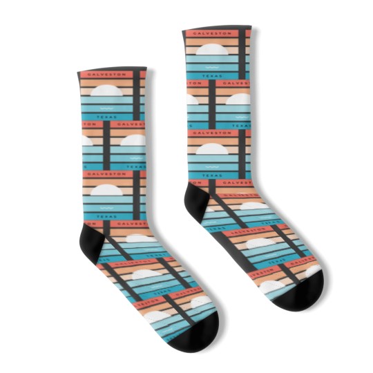 Discover Galveston texas sunset beach Sticker Socks