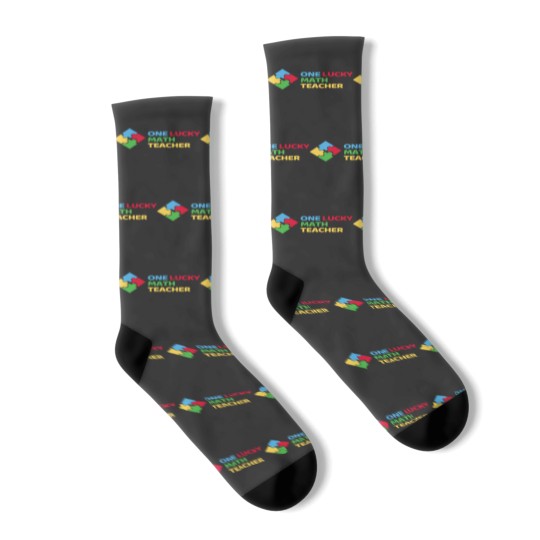 Discover Lucky Math Teacher Sticker Socks