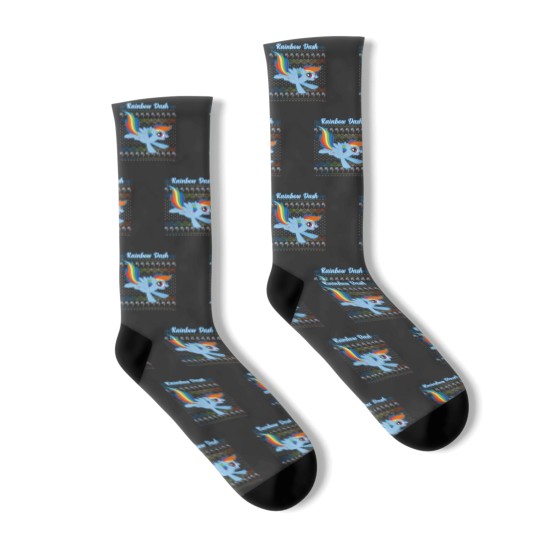 Discover My Little Pony Christmas Rainbow Dash Ugly Sweater Socks