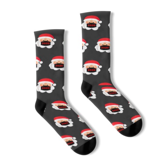 Discover Santa Wearing Mask Quarantine Christmas 2020 Socks