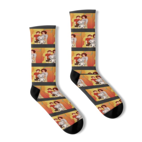 Discover Gene and Dean Ween holding up the Boognish (Pure Guava Background) Socks
