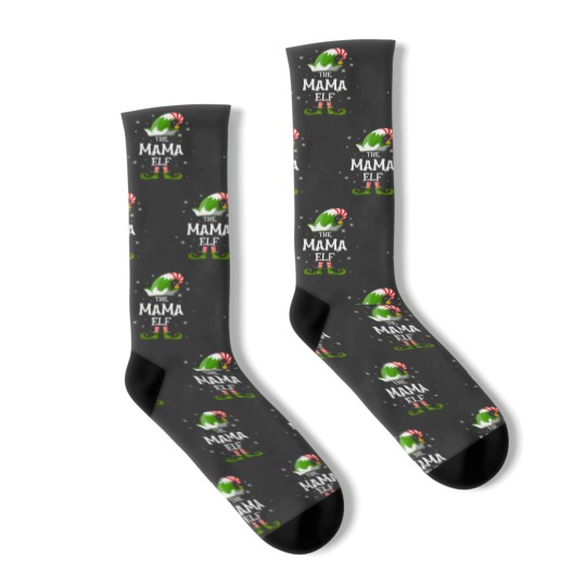 Discover The Mama Elf Family Matching Group Christmas Socks