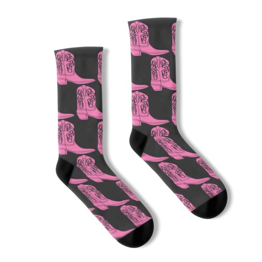Discover Pink Cowboy Cowgirl Boot Socks
