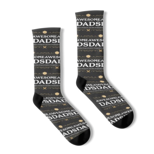 Discover Awesome Dads Explore Dungeons and Slay Dragons Socks