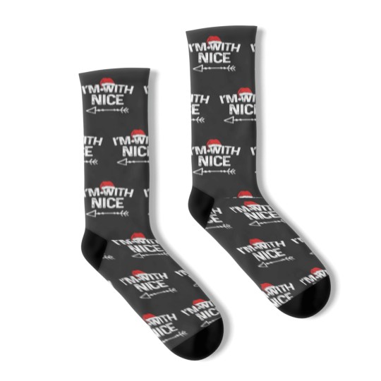 Discover I'm With Nice Matching Christmas Couples Costume Socks